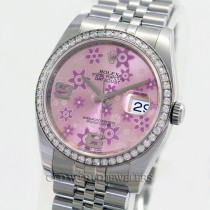 Rolex Datejust Ref 116244 Stainless Steel Pink Flowers